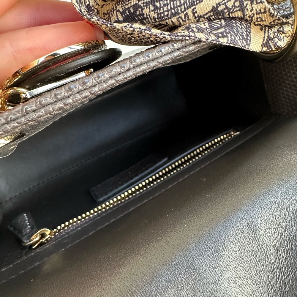 Lady Dior Gray Lizard Mini Bag with Gold Details - Picture 6 of 9